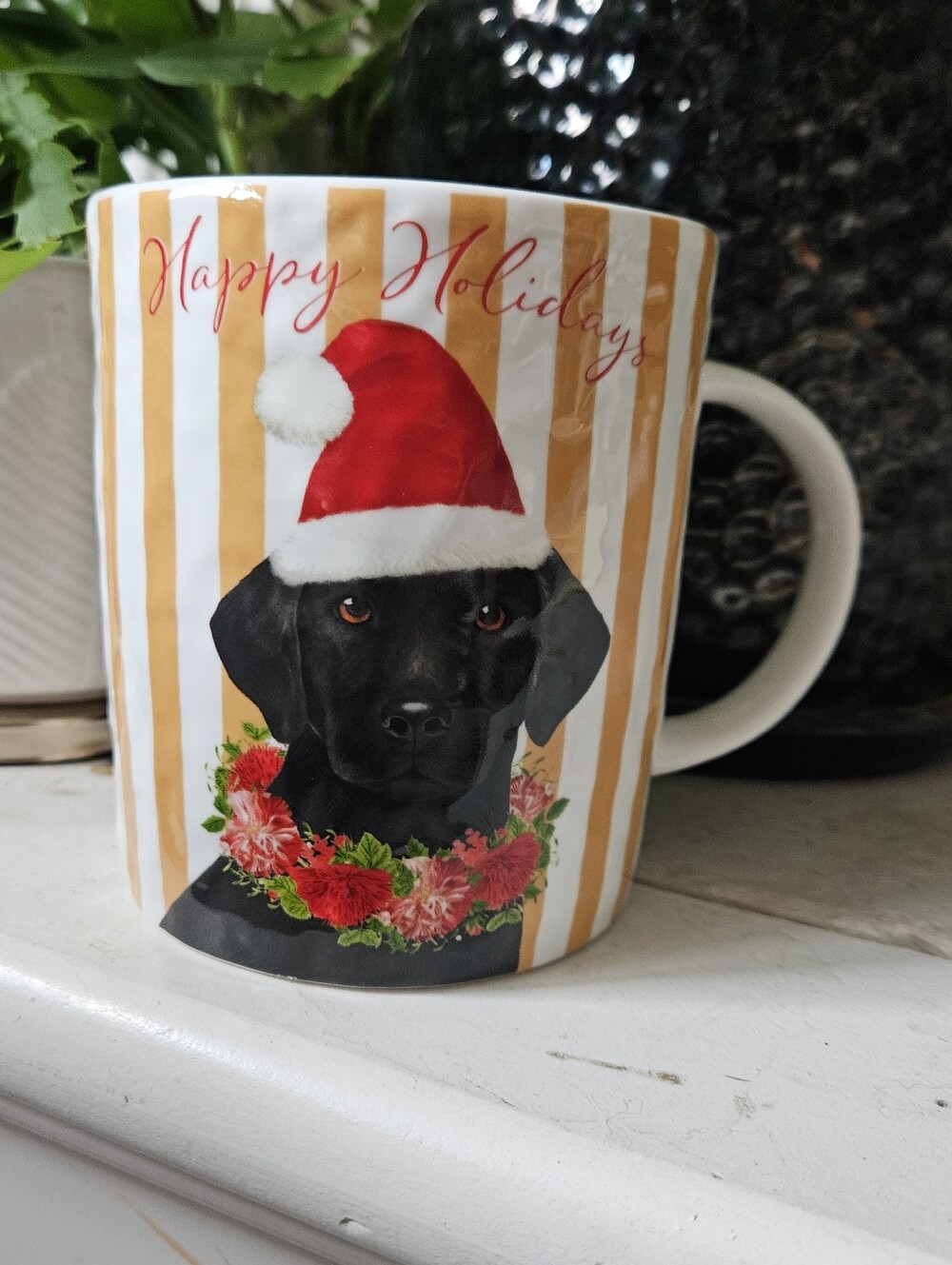 208 Park Black Lab Happy Holidays Large Sized Coffee Mug, NEW - GIFTABLE! - Picture 2 of 6